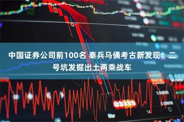 中国证券公司前100名 秦兵马俑考古新发现：二号坑发掘出土两乘战车